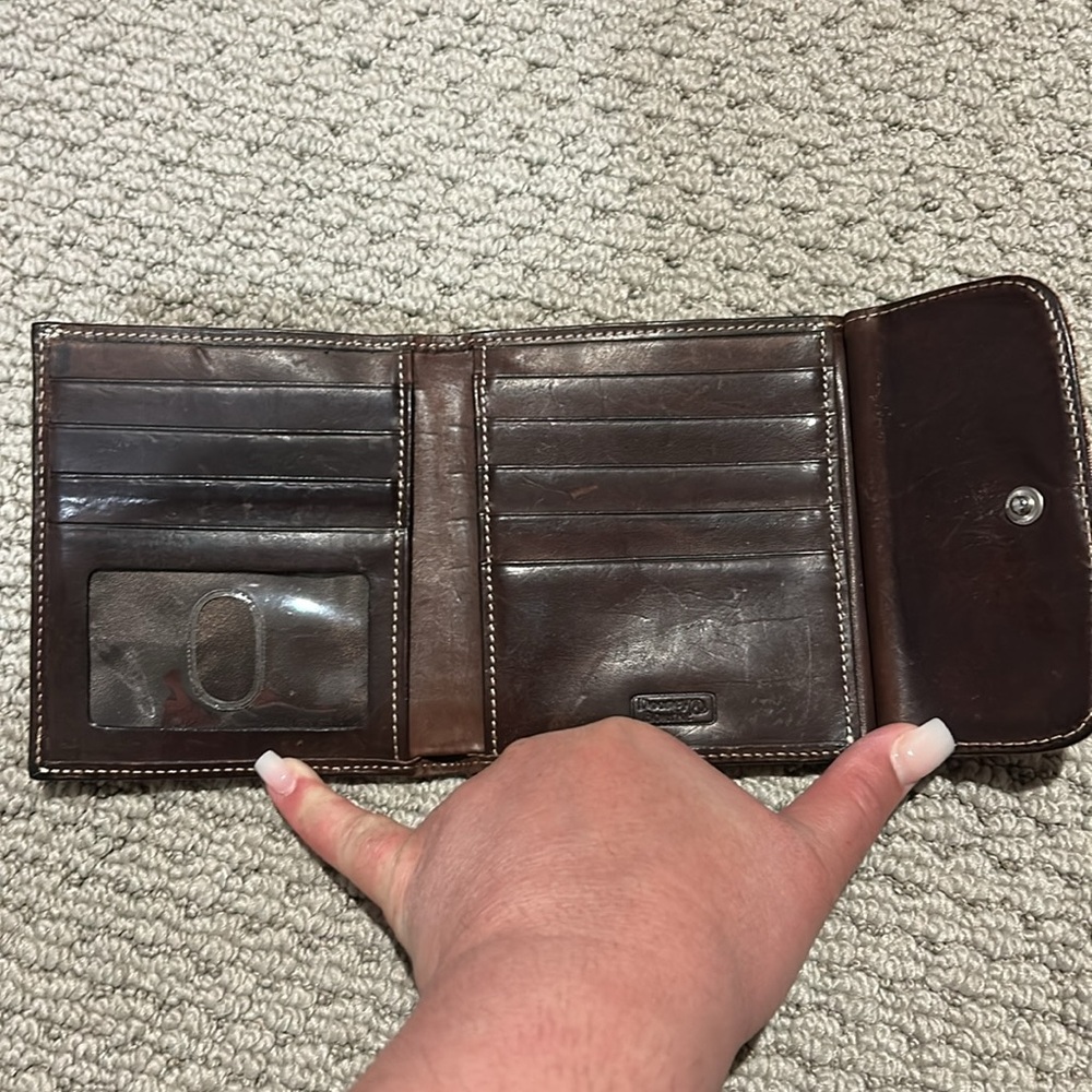 Dooney & Burke Vintage Rust/Brown DB Monogram Wallet - Picture 3 of 9